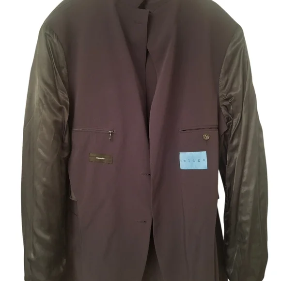Pelago/Pellagio Traveller Navy/Dark Blue Nylon/Spandex Sports Coat Size: 42R